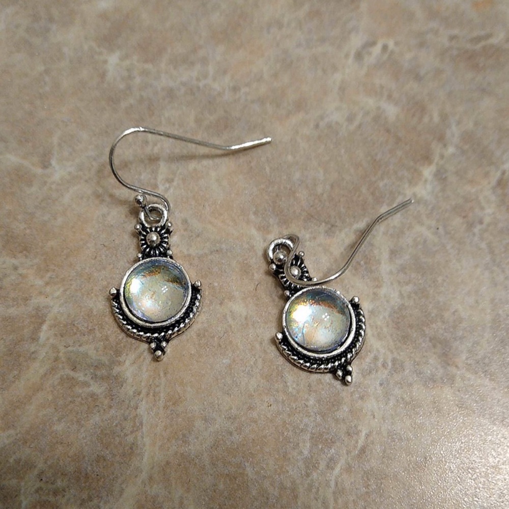 Any 3/$25! Silver Moonstone Vintage Drop Earrings - Picture 4 of 6